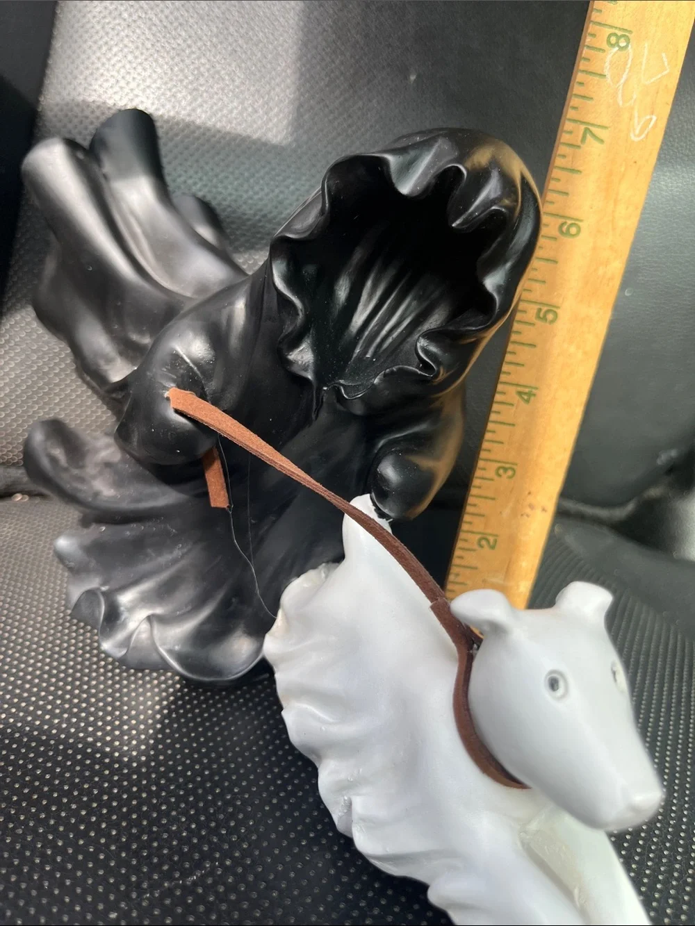 Black and White Ceramic Dog Pair Figurines by